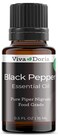 Viva Doria Black Pepper Essential Oil, 100% Pure, Natural Black Pepper Essential Oil, Undiluted, for Aromatherapy   Food Grade, 15 mL (0.5 Fluid Ounce)