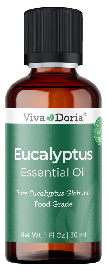 Viva Doria Eucalyptus Essential Oil, 100% Pure, Natural, Essential Globulus Oil, Undiluted, for Aromatherapy   Food Grade, 30 mL (1 Fluid Ounce)