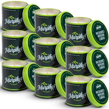 Murphy's Naturals Mini Mosquito Bug Repellent Candles for Outdoor Patio, Citronella &amp; Essential Oils, 14-Hour Burn Time Each, 3.5 oz, 9-Pack