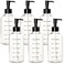 Youngever 6 Pack Plastic Pump Bottles, Clear Refillable Plastic Pump Bottles with Measurement and Travel Lock (12 Ounce)
