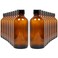 Youngever 12 Pack Empty Glass Bottles with Lids, Amber Glass Tight Seal Lids, Refillable Container for Essential Oils, Vanilla Extract and More (4 Ounce)