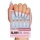 Glamnetic Press On Nails - Blueberry Milk   Solid Opaque Light Blue Short Almond Nails, Reusable   15 Sizes - 30 Nail Kit