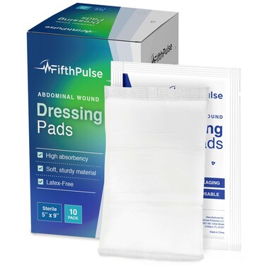 Abdominal Wound Dressing Pads 20 Pack - ABD Pads 5x9 Sterile Non Stick Gauze Pads, Extra Absorbent Combine Pad - Latex Free, Sealed Edges, Individually Wrapped