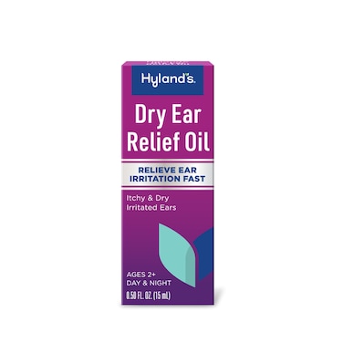 Hyland's Dry Ear Relief Oil, Relieve Ear Irritation Fast, for Itchy and Dry Irritated Ears, Ages 2 and up, Day and Night Drops, 0.5 Ounce