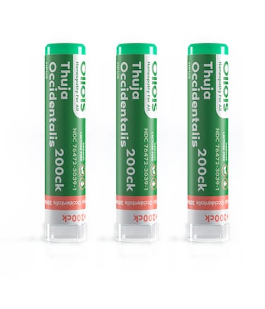 OLLOIS Thuja Occidentalis 200ck Organic, Lactose-Free, Kosher Homeopathic Medicine, 80 Pellets (Pack of 3)