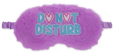 iscream Bold Brights Satin-Lined Silky Fur Sleep Mask for Girls - Do Not Disturb