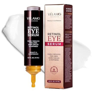 Retinol Eye Cream Anti Aging: Under Eye Cream for Dark Circles Puffiness Eye Bags - Help Reduce Appearance of Wrinkles Fine Lines - with Caffeine Peptides Hyaluronic Acid Ceramides 0.5 FL OZ/15mL