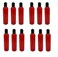 Natural Farms 8 oz Red Cosmo Plastic Bottles -12 Pack Empty Bottle Refillable - BPA Free - Essential Oils - Aromatherapy   Black Press Down Disc Cap - Made in the USA