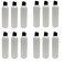 Natural Farms 8 oz White Cosmo Plastic Bottles -12 Pack Empty Bottle Refillable - BPA Free - Essential Oils - Aromatherapy   Black Flip Top Snap Cap - Made in the USA