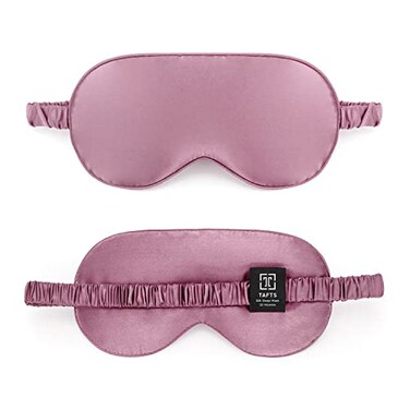TAFTS Silk Sleep Mask - 22mm 100% Pure Mulberry 6A Silk &amp; Blindfold, Soft Eye Masks, Lightweight, for Travel, Napping, Camping (Mauve)