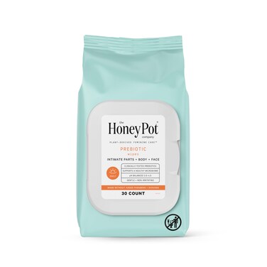 The Honey Pot Company - Prebiotic Feminine Wipes - Daily PH Balancing, Fragrance &amp; Sulfate Free Wipes for Intimate Parts, Body, or Face - Hygiene Products - 30 ct.