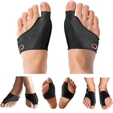 Copper Compression Bunion Corrector Relief Sleeve - Gel Cushion Pads - Copper Infused - Orthopedic Brace Big Toe Alignment - Hallux Valgus Relief - Straightener Spacer Fit for Women &amp; Men - 1 Pair
