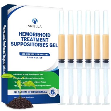 Hemorrhoid Treatment Suppository for Itch Discomfort: Hemorrhoid Shrinking Suppository Nature Gel - Best Fast Cure Burning Relief (Aloe, Pack of 6)