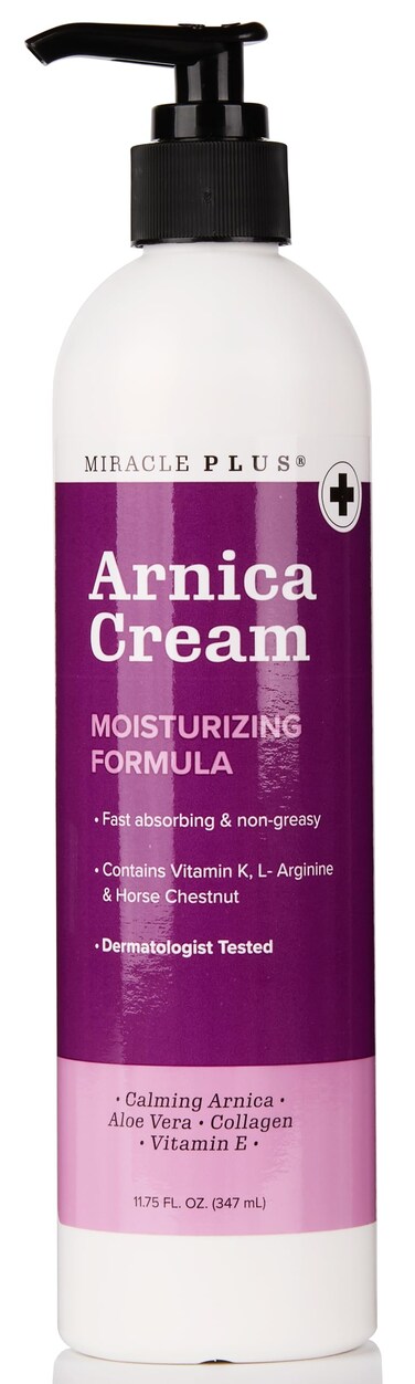 Miracle Plus Arnica Cream Bruise Relief Vitamin K Cream For Bruises And Swelling On Skin, Bruise Cream Extra Strength Lotion, Moisturizing Bruise Formula Skin Care Gel W/Horse Chestnut, 11.75Oz Pump