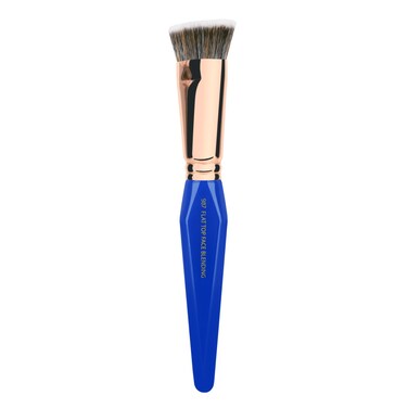 Bdellium Tools Professional Makeup Brush - Golden Triangle 987 Flat Top Face Blending - With All Vegan and Soft Synthetic Fibers, For Buffing Out Makeup (Blue, 1pc)