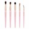 Bdellium Tools Pink Golden Triangle Eyes Makeup Brush Set - Versatile Eye Essential Brush Kit with Soft Synthetic Bristles and Rose Gold Brass Ferrule for a Range of Eye Styles (Pink, 5 pcs)