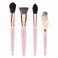 Bdellium Tools Pink Golden Triangle Face Makeup Brush Set - with Soft Synthetic Bristles and Rose Gold Brass Ferrule for a Flawless Appearance (Pink, 4 pcs)