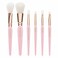 Bdellium Tools Pink Golden Triangle Luminescent Makeup Brush Set - Premium Tool with Soft Synthetic Bristles and Rose Gold Brass Ferrule for Multipurpose (Pink, 6 pcs)