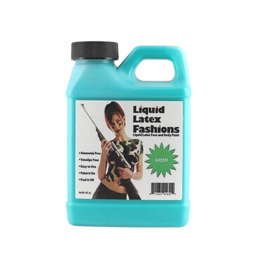 Green 8 Oz - Liquid Latex Body Paint, Ammonia Free No Odor, Easy On and Off, Cosplay Makeup, Creates Professional Monster, Zombie Arts
