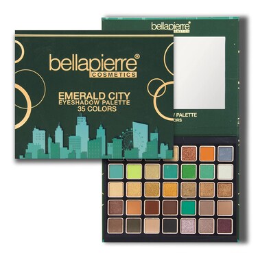 bellapierre Emerald City Eyeshadow Makeup Palette   35 Color Shades in a Range of Matte, Satin, Shimmer, and Foil Finishes   Non-Toxic and Paraben Free   Vegan and Cruelty Free