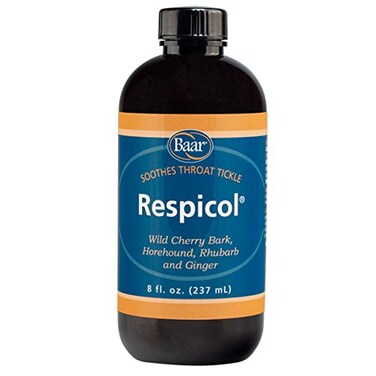 Baar Respicol Herbal Syrup, 8 Ounces. Soothes Sore Throat, Calms Coughing, Eases Respiratory Distress. A Must for Cold, Allergy and Flu Seasons. for Respiratory and Bronchial Wellness.