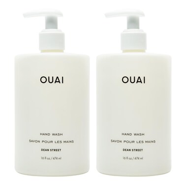 OUAI Hand Wash Full Size - Liquid Hand Soap with Jojoba, Avocado, &amp; Rose Hip Oil for Replenished Skin - Gentle Exfoliating Bathroom + Kitchen Hand Soap - (2 Pack, 16 Fl Oz Each)