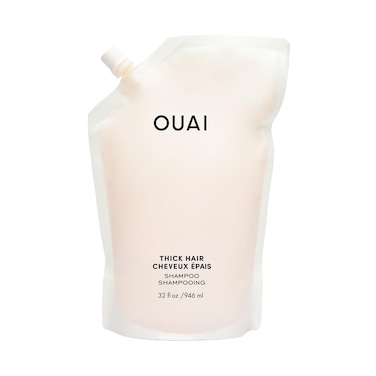 OUAI Thick Shampoo Refill - Moisturizing Shampoo with Keratin, Marshmallow Root, Shea Butter &amp; Avocado Oil for Thick Hair - Strengthens &amp; Hydrates - Paraben, Phthalate, Sulfate Free Shampoo (32 Fl Oz)