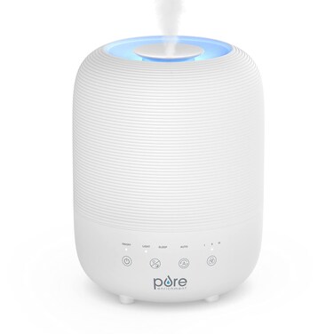 Pure Enrichment HUME Sense Top Fill Humidifier -Auto Mode Humidity Sensor, 3 Mist Settings, Patented Magnetic Suspension, Optional Night Light, Optional Aromatherapy, Sleep Mode &amp; Auto Shut-Off