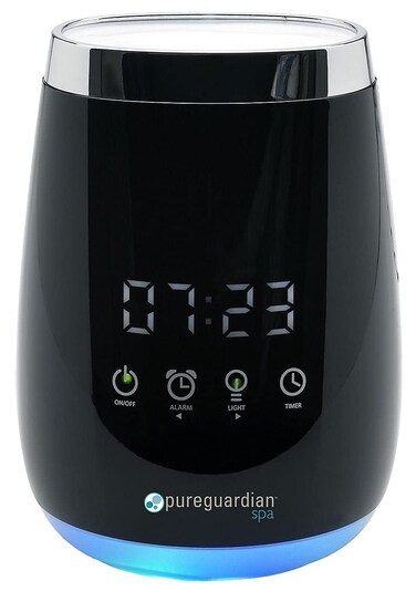 PureGuardian Diffuser for Essential Oils, Ultrasonic, Cool Mist, Aromatherapy Creates Relaxing Environment, Optional Night Light, Alarm Clock, Timer, Up to 5-8 Hours, SPA260
