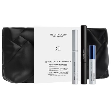 RevitaLash Cosmetics, RevitaLash Favorites Collection/RevitaLash Advanced, RevitaBrow Advanced, Mini Double-Ended Volume Set &amp;amp; Signature Cosmetic Bag