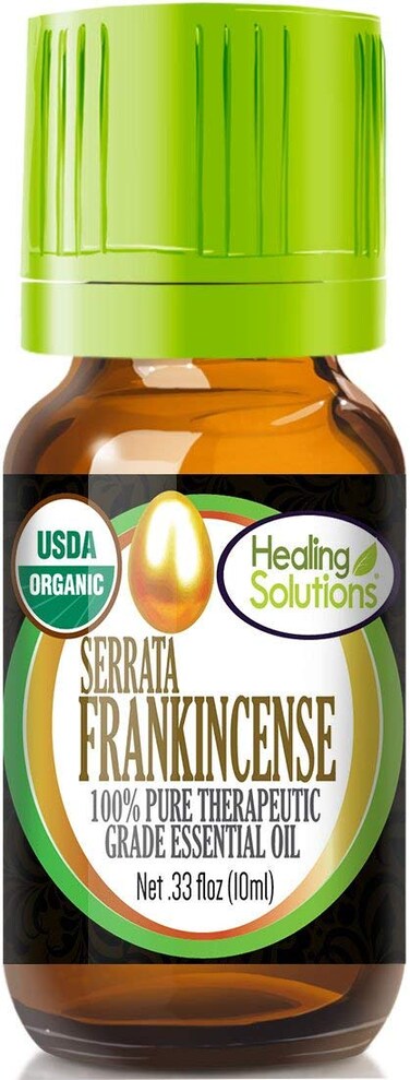 Healing Solutions Organic Frankincense Essential Oil 0.33 oz (10ml), Undiluted Pure Oil for Hair, Diffuser &amp; Skin