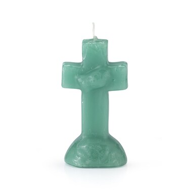 Crucifix Candle Spell-Casting Witchcraft Wishing Manifestation Spiritual Healing Magical Positive Energy Protection Blessing Ritual Wish Candles, Green