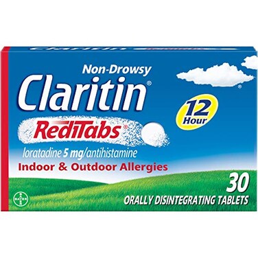 Claritin RediTabs 12 Hour Allergy Medicine, Non-Drowsy Prescription Strength Allergy Relief, Loratadine Antihistamine Tablets, 30 Count, Pack of 2