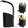 Black Travel Makeup Brush Holder, Organizer Bag Clear Plastic Cosmetic Zipper Pouch Portable Waterproof Dust-Free Stand-Up Small Toiletry Stationery Bag with Divider