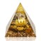 Hopeseed Orgone Pyramid Flower of Life Orgonite Money Healing Crystals Pyramid for Positive Energy with Tiger's Eye Stones and Luck White Crystal That Promotes Wealth, Prosperity and attracts Success