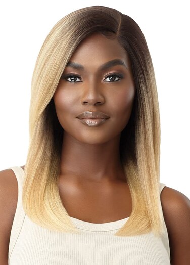 Outre Lace Front Wig - Natural Yaki 18" (DR CHOCOLATE SWIRL)