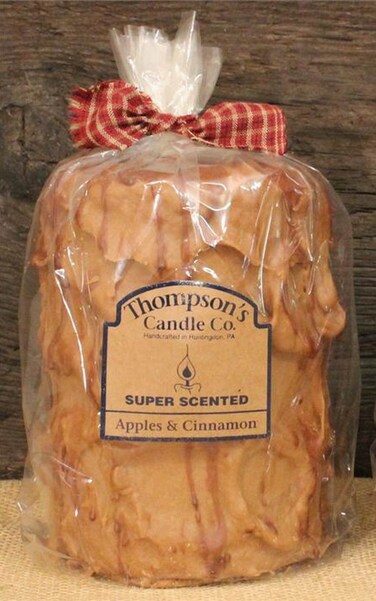 Thompson's Candle Co. Super Scented LG (44 oz) Pillar 200 Hrs Apples &amp; Cinnamon