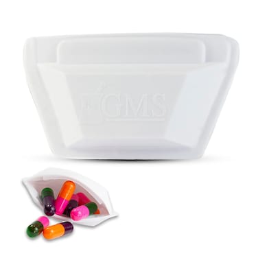 GMS Squeezable Pocket Pill Case - Small, Lightweight Pill Organizer Ideal for Travel - Holds Medicines Securely - Sturdy Design with Easy Fuss-Free Access - Pocket Sized &amp; Discreet