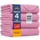 Utopia Bedding Washable Underpads 34" x 52" (Pack of 4), Waterproof Reusable Heavy Absorbency Incontinence Bed Pads for Adults, Kids, Elderly and Pets, Bedwetting Pads for Sofa and Couch (Pink)