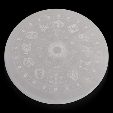 Himalayan Glow Selenite Crystal Charging Plate, Ideal for Meditation &amp; Spiritual Work, Protection, Alleviate Stress
