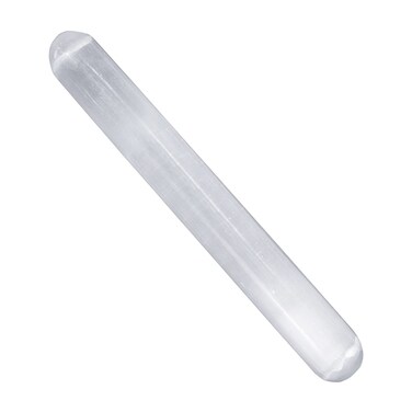 Himalayan Glow WBM Selenite Crystal Massage Wand 6 Inches, Moroccan Healing Crystal Best for Gift and Home Decor