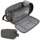 PAVILIA Toiletry Bag for Men Women, Canvas Travel Dopp Kit, Water Resistant Hygiene Bag Toiletries Organizer, Shaving Kit Travel Accessories Bag, Grey