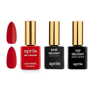Apres Gel Couleur Trio Set - Lucky Envelope, Base Coat, Non-Wipe Top Gel Coat (15ml)