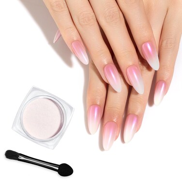 beetles Gel Polish Glitter Chrome Nail Powder for Gel Nail,Mermaid Premium Salon Nail Glitter Mirror Pearl Effect Manicure Kit for Nail Art Design, 1g for Girls 2024 Nail Trend DIY