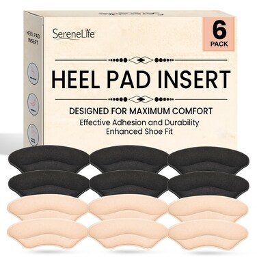 Heel Pad Shoe Insert   6 Pairs of Shoe Pad Inserts for Men &amp; Women's Shoes, Dress Shoes, High Heels, Loafers &amp; Sneakers   Soft &amp; Comfortable   Strong Adhesive for Lasting Adhesion   Black &amp; Apricot