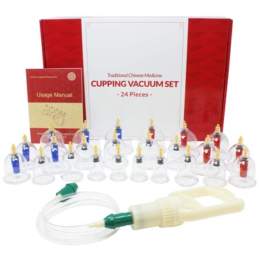EverOne Biomagnetic Chinese Cupping Therapy Set, Hijama Set of 24 Vacuum Suction Cups