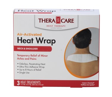 Thera Care Air-Activated Heat Wrap   Neck, Wrist, Shoulder   3-Treatments  Deep, Penetrating Pain Relief