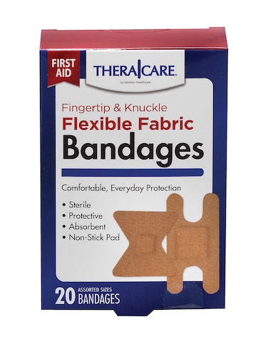 Thera Care Flexible Fabric Fingertip and Knuckle Bandages   Fingertip and Knuckle, 20 Count