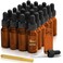 CULINAIRE Glass Dropper Bottles Amber Glass Eye Dropper Bottles for Essential Oil Serum and Liquid Extract, 1oz, Pack of 24