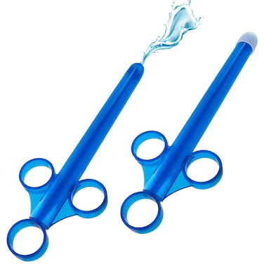 Cleanstream XL Lubricant Launcher, 1-Hand Use, Smooth Tube for Easy Insertion, Syringe, Toy Friendly, Cap Included, Unscented, Blue, 2 Count